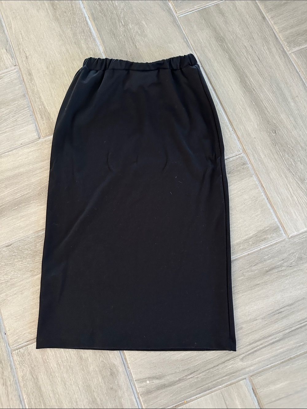 MOA USA Black Elastic-Waist Pencil Skirt